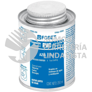 42026 PPVCA-250 CEMENTO AZUL PARA PVC EN BOTE DE 250 ML ALTA PRESION FOSET