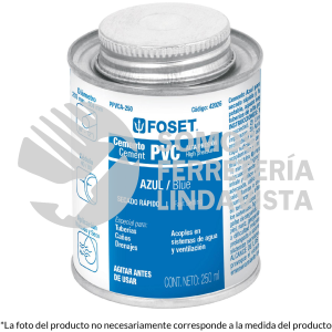 42027 PPVCA-500 CEMENTO AZUL PARA PVC EN BOTE DE 500 ML ALTA PRESION FOSET