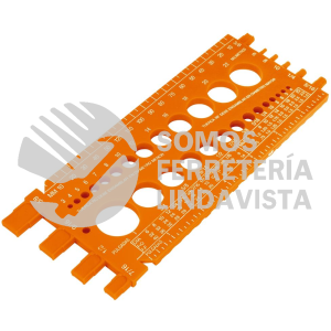 10811 REGLA-22 REGLETA MEDIDORA DE TUERCAS Y TORNILLOS 22 CM TRUPER