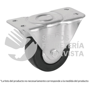 48599 RO-113 RODAJA HULE 3" PLACA FIJA CON BUJE CARGA 90 KG FIERO
