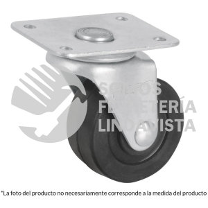 48607 RO-1211 RODAJA HULE 2-1/2" PLACA GIRATORIA CON BUJE CARGA 60 KG FIERO