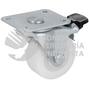 48633 RO-2210F RODAJA DE POLIETILENO 2" PLACA GIRATORIA CON FRENO FIERO