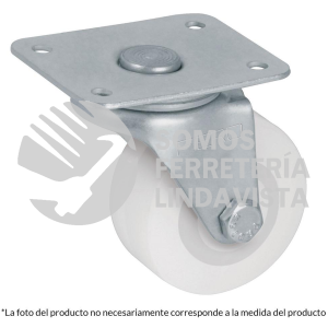 48628 RO-225 RODAJA DE POLIETILENO 3" PLACA GIRATORIA CON BUJE FIERO