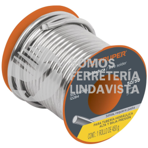 12284 SOL-50/50S SOLDADURA SOLIDA 50/50 PARA TUBERIA HIDRAULICA 450 G TRUPER