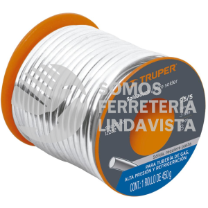 12282 SOL-95/5S SOLDADURA SOLIDA 95/5 PARA TUBERIA DE GAS 450 G TRUPER