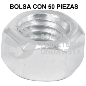 44552 TUE-1/2 BOLSA CON 50 TUERCAS 1/2" HEXAGONALES DE ACERO GALVANIZADO FIERO