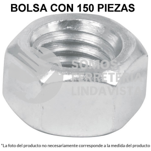 44549 TUE-5/16 BOLSA CON 150 TUERCAS 5/16" HEXAGONALES DE ACERO GALVANIZADO FIERO
