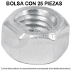 44700 TUE-5/8 BOLSA CON 25 TUERCAS 5/8" HEXAGONALES DE ACERO GALVANIZADO FIERO