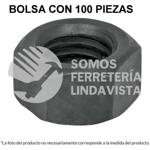 44697 TUE5-3/8 BOLSA CON 100 TUERCAS 3/8" HEXAGONALES PAVONADAS GRADO 5 FIERO