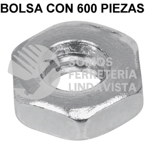 44555 TUES-3/16 BOLSA CON 600 TUERCAS 3/16" HEXAGONALES TIPO SAKAMURA FIERO