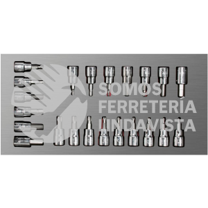 CH108L JUEGO DE DADOS CUADRO DE 3/8" VARIAS PUNTAS, 22 PIEZAS URREA