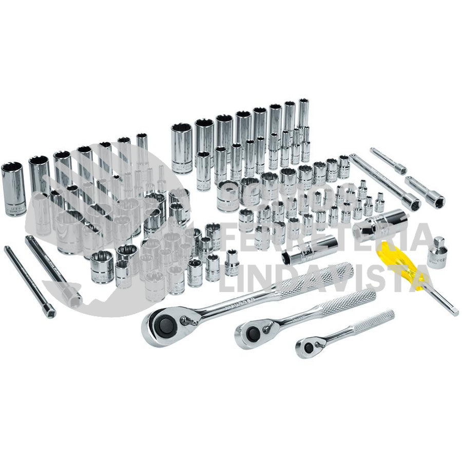 5447PA JUEGO DE DADOS Y ACCESORIOS CUADRO DE 1/4", 3/8" Y 1/2" COMBINADO, 99 PIEZAS URREA