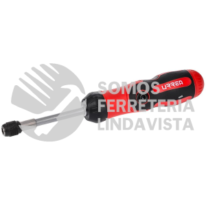 9307F DESTORNILLADOR CON MANGO BIMATERIAL DE MATRACA FLEXIBLE CON PUNTAS INTERCAMBIABLES 7 EN 1 URREA