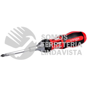 9308L DESTORNILLADOR CON MANGO BIMATERIAL DE MATRACA CON PUNTAS LARGAS INTERCAMBIABLES 7 EN 1 URREA