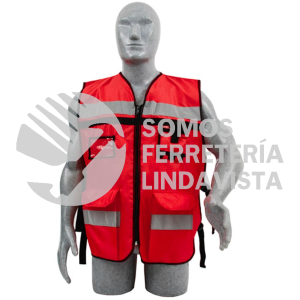 137593 CHALECO DE SEGURIDAD TIPO SUPERVISOR ABIERTO CON REFLEJANTE ROJO UNITALLA SURTEK