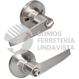 10MA MANIJA TUBULAR RECTA FUNCION ENTRADA Y RECAMARA, NIQUEL SATINADO, LLAVE ESTANDAR, BLISTER LOCK