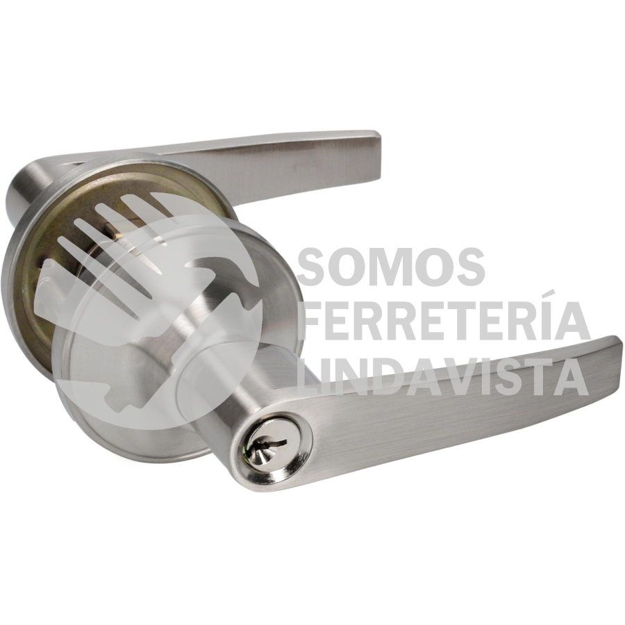 10MA MANIJA TUBULAR RECTA FUNCION ENTRADA Y RECAMARA, NIQUEL SATINADO, LLAVE ESTANDAR, BLISTER LOCK