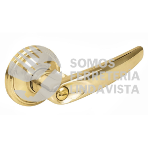 13MA MANIJA TUBULAR RECTA FUNCION BAÑO, LATON BRILLANTE, LLAVE ESTANDAR, BLISTER LOCK