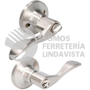 16MA MANIJA TUBULAR CURVA FUNCION ENTRADA Y RECAMARA, NIQUEL SATINADO, LLAVE ESTANDAR, BLISTER LOCK