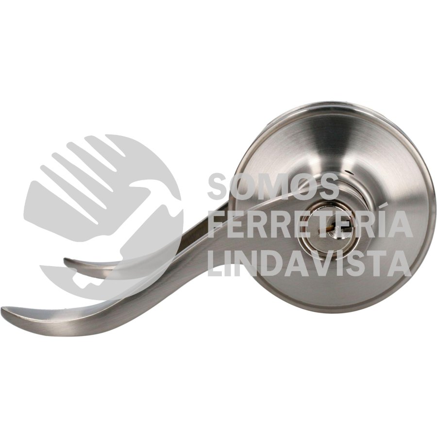 16MA MANIJA TUBULAR CURVA FUNCION ENTRADA Y RECAMARA, NIQUEL SATINADO, LLAVE ESTANDAR, BLISTER LOCK