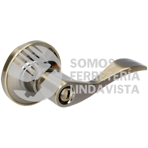 21MA MANIJA TUBULAR CURVA FUNCION BAÑO, LATON ANTIGUO, LLAVE ESTANDAR, BLISTER LOCK