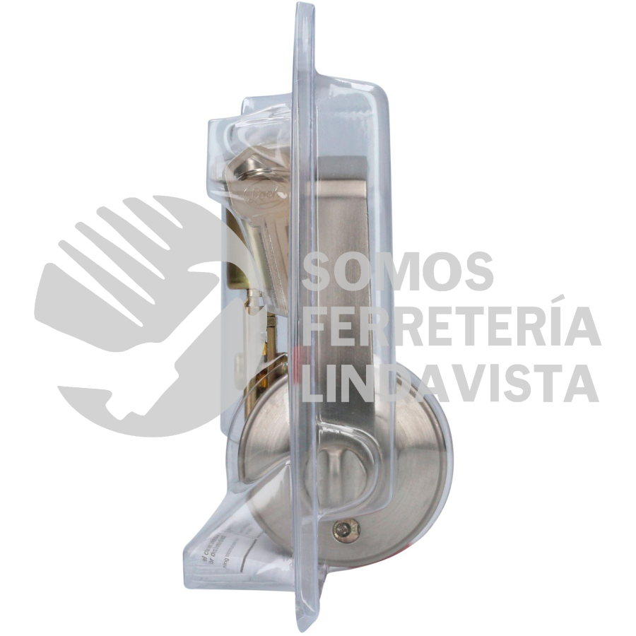 22MA MANIJA TUBULAR PLANA FUNCION ENTRADA Y RECAMARA, NIQUEL SATINADO, LLAVE ESTANDAR, BLISTER LOCK