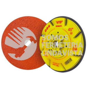 1987 FIBRODISCO CON RESPALDO TURBO JET GRANO 36 (4-1/2"X5/8"-11) TENAZIT