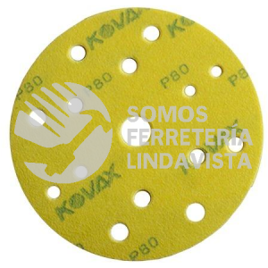 3276 DISCO DE LIJA MAX FILM COLOR AMARILLO CON 15 PERFORACIONES GRANO 80K (6) TENAZIT