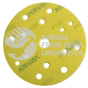 3277 DISCO DE LIJA MAX FILM COLOR AMARILLO CON 15 PERFORACIONES GRANO 120K (6) TENAZIT