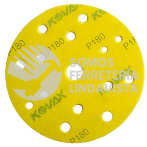 3279 DISCO DE LIJA MAX FILM COLOR AMARILLO CON 15 PERFORACIONES GRANO 180K (6) TENAZIT
