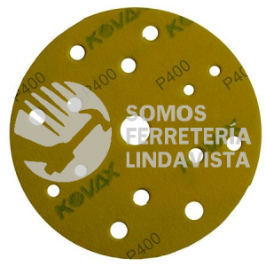 3281 DISCO DE LIJA MAX FILM COLOR AMARILLO CON 15 PERFORACIONES GRANO 400K (6) TENAZIT