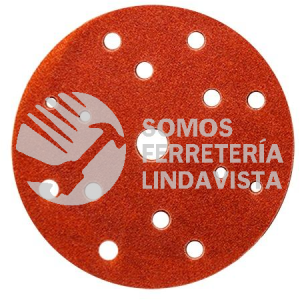 3282 DISCO DE LIJA SUPER ASSILEX COLOR CAFE CON 15 PERFORACIONES GRANO 220K (6) TENAZIT
