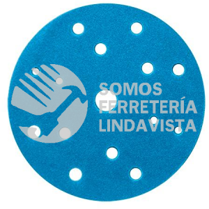 3286 DISCO DE LIJA SUPER ASSILEX COLOR OCEANO CON 15 PERFORACIONES GRANO 360K (6) TENAZIT