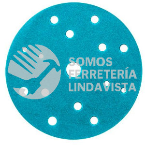 3288 DISCO DE LIJA SUPER ASSILEX COLOR AZUL CIELO CON 15 PERFORACIONES GRANO 500K (6) TENAZIT