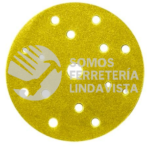 3290 DISCO DE LIJA SUPER ASSILEX COLOR AMARILLO CON 15 PERFORACIONES GRANO 800K (6) TENAZIT