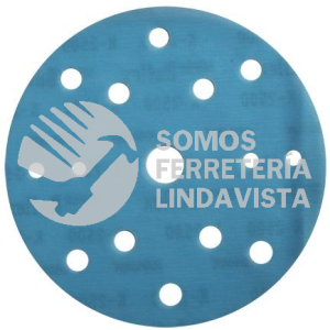 3295 DISCO DE LIJA SUPER BUFLEX COLOR AZUL CON 15 PERFORACIONES GRANO 2500K (6) TENAZIT