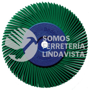 4852 CEPILLO RADIAL TERMOPLASTICO DE 6 DE DIAMETRO COLOR VERDE OSCURO CON ADAPTADOR Y REDUCTORES 7/8- 3/4- 5/8- 1/2 TENAZIT