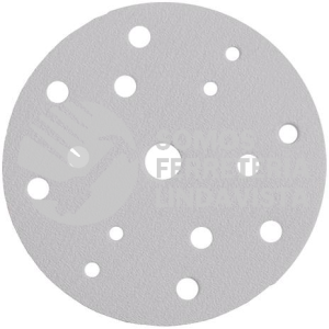 4923 DISCO DE LIJA TRI PRO COLOR GRIS CON 15 PERFORACIONES GRANO 150K (6") TENAZIT
