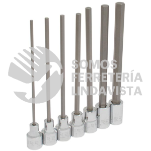 4990-7L JUEGO DE DADOS PUNTA HEXAGONAL EXTRA LARGA CUADRO DE 3/8", 6 PUNTAS, EN PULGADAS, 7 PIEZAS URREA
