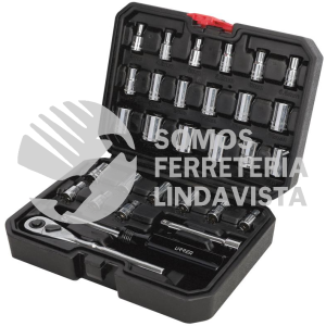 4700CB JUEGO DE DADOS Y ACCESORIOS CUADRO DE 1/4" COMBINADO, 30 PIEZAS URREA