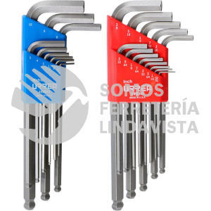 49822HD JUEGO DE 22 LLAVES HEXAGONALES TIPO "L", COMBINADAS, PUNTA DE BOLA HEAVY DUTY URREA
