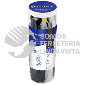 44016 BCIN-1000 BOTE CON 1000 CINCHOS PLASTICOS NEGROS Y NATURALES VOLTECK