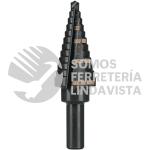 12125 BES-12 BROCA ESCALONADA OXIDO NEGRO 12 ESCALONES 3/16" A 7/8? TRUPER