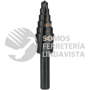12120 BES-6 BROCA ESCALONADA OXIDO NEGRO 6 ESCALONES 3/16" A 1/2? TRUPER