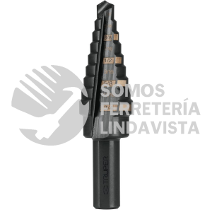 12123 BES-9 BROCA ESCALONADA OXIDO NEGRO 9 ESCALONES 1/4" A 3/4" TRUPER