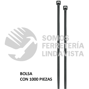 47465 CIN-1810N-M BOLSA CON 1000 CINCHOS PLASTICOS 18 LB 100X2.5 MM NEGROS VOLTECK