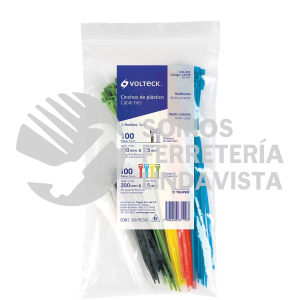 44019 CIN-20C BOLSA CON 200 CINCHOS PLASTICOS EN COLORES SURTIDOS VOLTECK