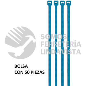 41015 CIN-4015Z BOLSA CON 50 CINCHOS PLASTICOS 40 LB 150 X 3.5 MM AZULES VOLTECK