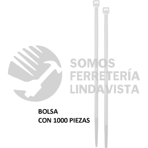 47461 CIN-4020-M BOLSA CON 1000 CINCHOS PLASTICOS 40LB 200X3.5 MM NATURALES VOLTECK