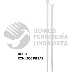 47462 CIN-4025-M BOLSA CON 1000 CINCHOS PLASTICOS 40LB 250X3.5 MM NATURALES VOLTECK